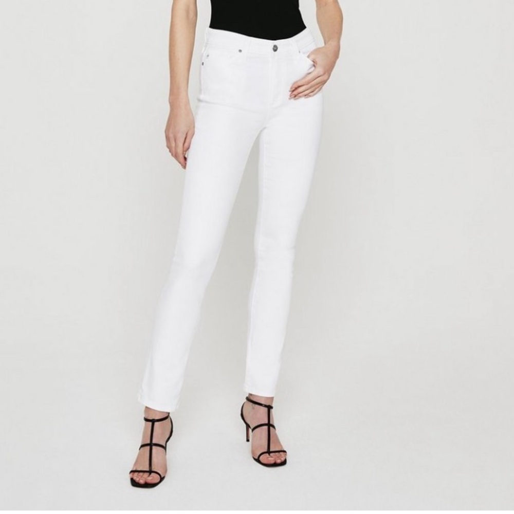 AG Adriano Goldschmied Women's High Rise White Jeans